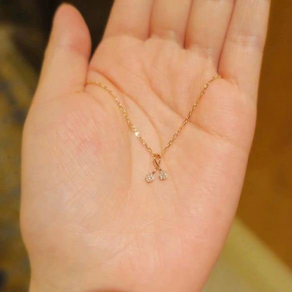 Wholesale Fruit Shaped 925 Sterling Silver Necklace With Diamond Plated Mini Pendant And Ochain For Women