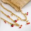 Wholesale Fruit Shaped Titanium Steel Jewelry Electroplated Pendant Collarbone Chain For Women