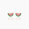 Wholesale Fruit Shaped Zircon Inlaid Copper Plated Real Gold Earrings
