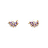 Wholesale Fruit Shaped Zircon Inlaid Copper Plated Real Gold Earrings