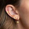 Wholesale Fruit Shaped Zircon Inlaid Copper Plated Real Gold Earrings
