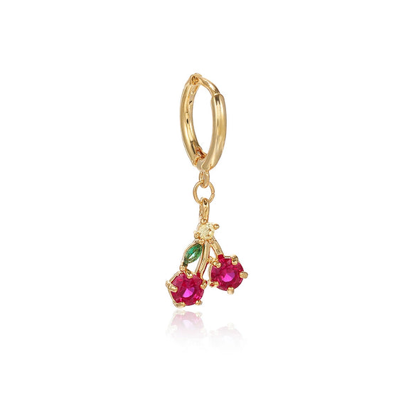 Wholesale Fruit Style Copper Earrings With Real Gold Plating For Women