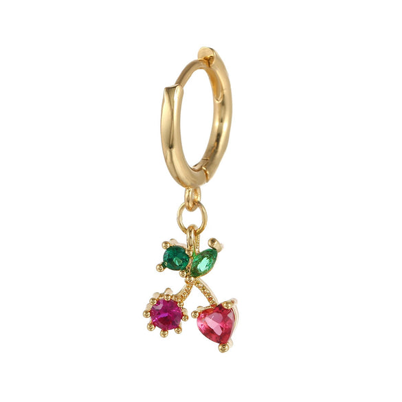 Wholesale Fruit Style Copper Earrings With Real Gold Plating For Women