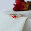 Wholesale Fruit Style Copper Open Ring With Microinlaid Zircon For Women Electroplated