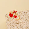 Wholesale Fruit Style Copper Open Ring With Microinlaid Zircon For Women Electroplated