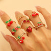 Wholesale Fruit Style Copper Open Ring With Microinlaid Zircon For Women Electroplated