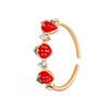 Wholesale Fruit Style Copper Open Ring With Microinlaid Zircon For Women Electroplated