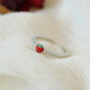 Wholesale Fruit Style Copper Open Ring With Microinlaid Zircon For Women Electroplated