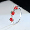 Wholesale Fruit Style Copper Open Ring With Microinlaid Zircon For Women Electroplated