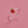 Wholesale Fruit Style Copper Open Ring With Microinlaid Zircon For Women Electroplated