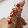 Wholesale Fruit Style Copper Ring With Electroplating For Ladies