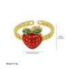 Wholesale Fruit Style Copper Ring With Electroplating For Ladies