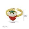 Wholesale Fruit Style Copper Ring With Electroplating For Ladies