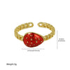 Wholesale Fruit Style Copper Ring With Electroplating For Ladies