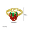 Wholesale Fruit Style Copper Ring With Electroplating For Ladies