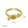 Wholesale Fruit Style Copper Ring With Electroplating For Ladies
