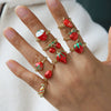 Wholesale Fruit Style Copper Ring With Electroplating For Ladies