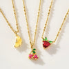 Wholesale Fruit Style Copper Zircon Electroplated Clavicle Necklace