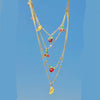 Wholesale Fruit Style Copper Zircon Necklace With Electroplating For Unisex