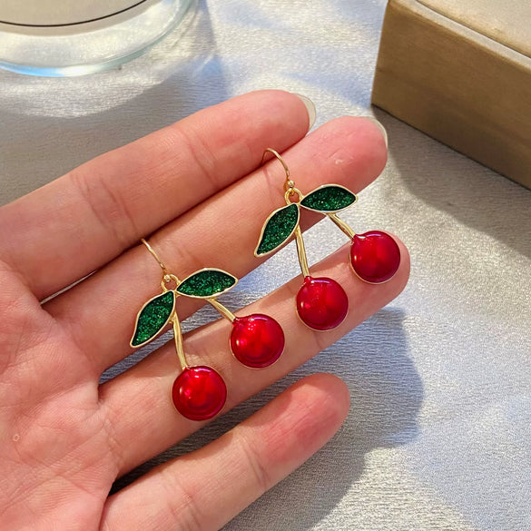 Wholesale Fruit Style Plastic And Resin Earrings For Women With Electroplating