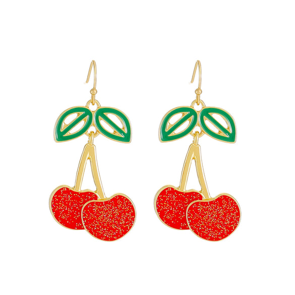 Wholesale Fruit Style Plastic And Resin Earrings For Women With Electroplating