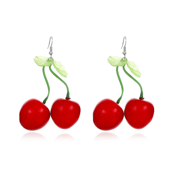 Wholesale Fruit Style Plastic And Resin Earrings For Women With Electroplating