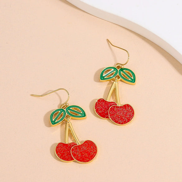 Wholesale Fruit Style Plastic And Resin Earrings For Women With Electroplating