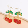 Wholesale Fruit Style Plastic And Resin Earrings For Women With Electroplating