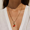 Wholesale Fruit Style Titanium Steel Alloy Gold Electroplated Watermelon Zircon Pendant Necklace For Women