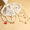 Wholesale Fruitshape Plastic Resin Alloy Jewelry With Electroplating For Women Strawberry Cherry Pendant Necklace