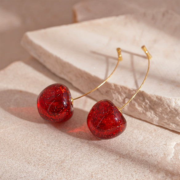 Wholesale Fruitstyle Resin Earrings For Women With Electroplating Process