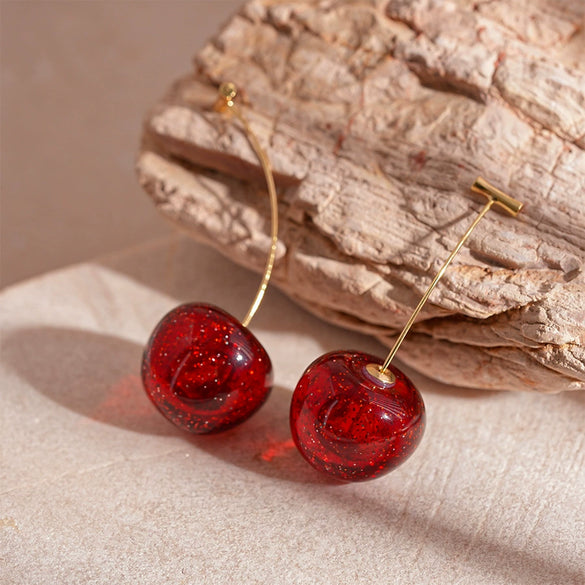 Wholesale Fruitstyle Resin Earrings For Women With Electroplating Process