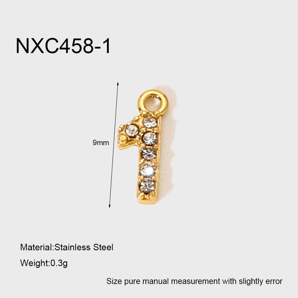 Wholesale Full Zirconia Lucky Pendant 18K Gold Plated Stainless Steel Diamond Processed Jewelry Accessory Charm