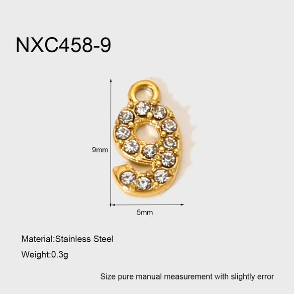 Wholesale Full Zirconia Lucky Pendant 18K Gold Plated Stainless Steel Diamond Processed Jewelry Accessory Charm