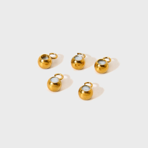 Wholesale Full Zirconia Lucky Pendant 18K Gold Plated Stainless Steel Diamond Processed Jewelry Accessory Charm