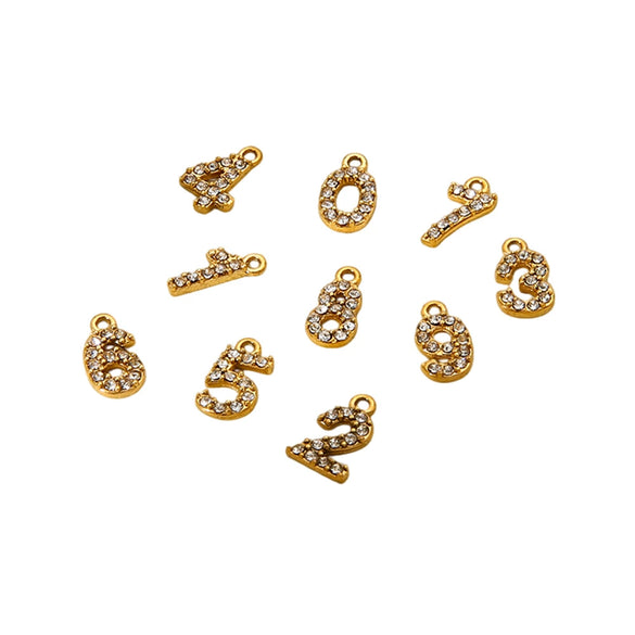 Wholesale Full Zirconia Lucky Pendant 18K Gold Plated Stainless Steel Diamond Processed Jewelry Accessory Charm
