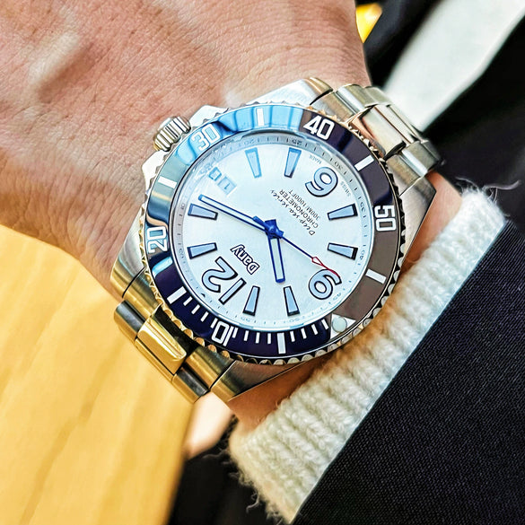 Wholesale Fully Automatic Mechanical Men's Watch With Calendar Function Stainless Steel Case And Band Mineral Reinforced Glass Mirror Round Dial Waterproof