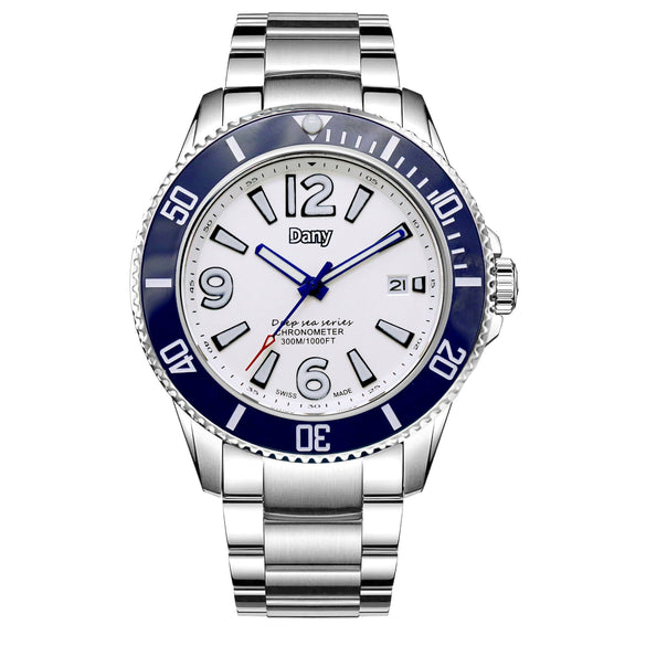 Wholesale Fully Automatic Mechanical Men's Watch With Calendar Function Stainless Steel Case And Band Mineral Reinforced Glass Mirror Round Dial Waterproof
