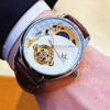 Wholesale Fully Automatic Mechanical Men's Watch With Hollow Tourbillon Luminous Waterproof Retro Style Alloy Case Stainless Steel Strap And Buckle Mineral Reinforced Glass Mirror