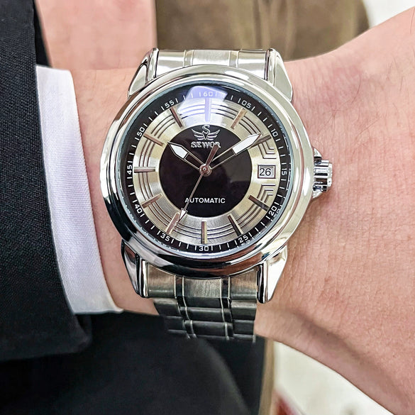 Wholesale Fully Automatic Mechanical Men's Watch With Stainless Steel Strap And Round Dial Made Of Alloy And Mineral Reinforced Glass