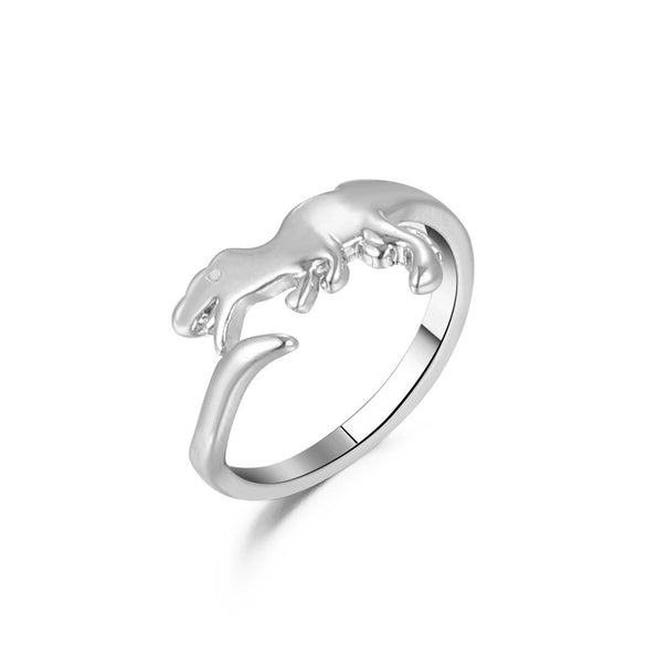 Wholesale Funny Dinosaur Open Geometric Animal Ring In Copper With Electroplating For Women And Unisex