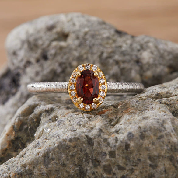 Wholesale Gemstone Ring S925 Sterling Silver Geometric Style Set With Gemstones For Women