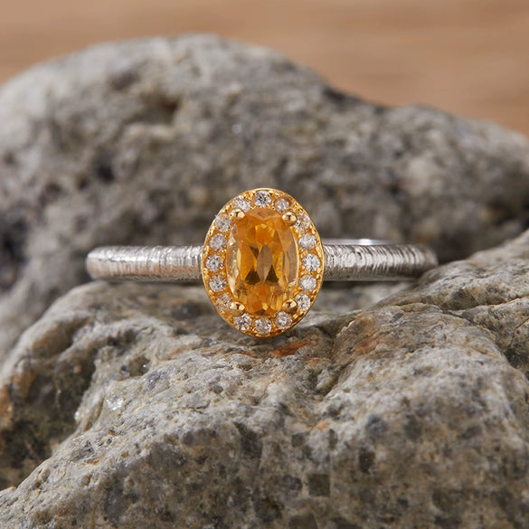 Wholesale Gemstone Ring S925 Sterling Silver Geometric Style Set With Gemstones For Women