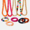 Wholesale Geometric Acrylic And Goldplated Stainless Steel Handmade Beaded Jewelry Set For Women