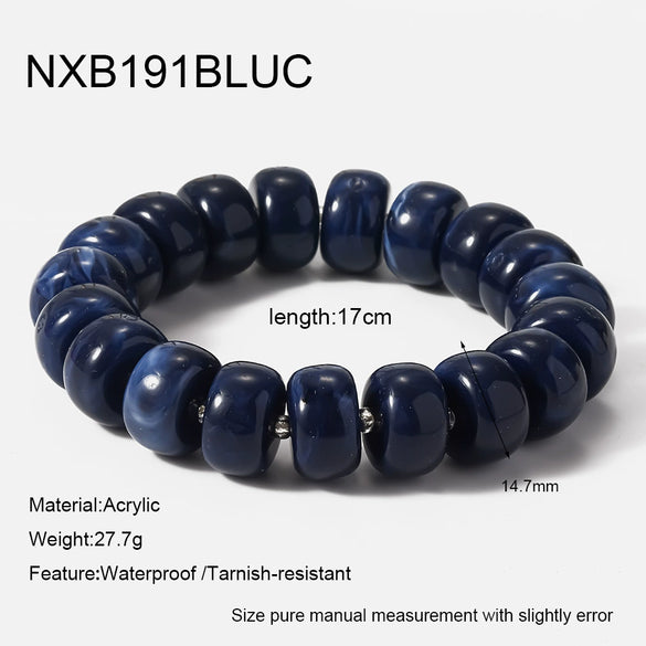 Wholesale Geometric Acrylic And Goldplated Stainless Steel Handmade Beaded Jewelry Set For Women