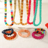 Wholesale Geometric Acrylic And Goldplated Stainless Steel Handmade Beaded Jewelry Set For Women
