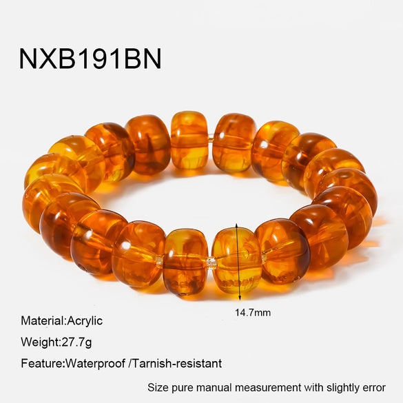 Wholesale Geometric Acrylic And Goldplated Stainless Steel Handmade Beaded Jewelry Set For Women