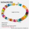 Wholesale Geometric Acrylic And Goldplated Stainless Steel Handmade Beaded Jewelry Set For Women
