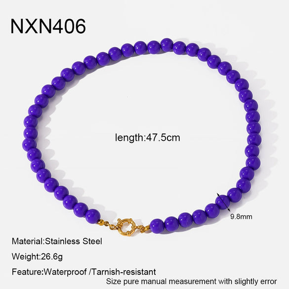 Wholesale Geometric Acrylic And Stainless Steel Gold Plated Ochain Pendant Necklace For Women
