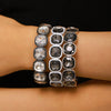 Wholesale Geometric Alloy Diamond Set Elastic Stackable Splicing Bracelet For Women